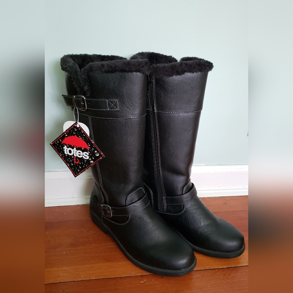 Totes Scarlet Black Rain boots